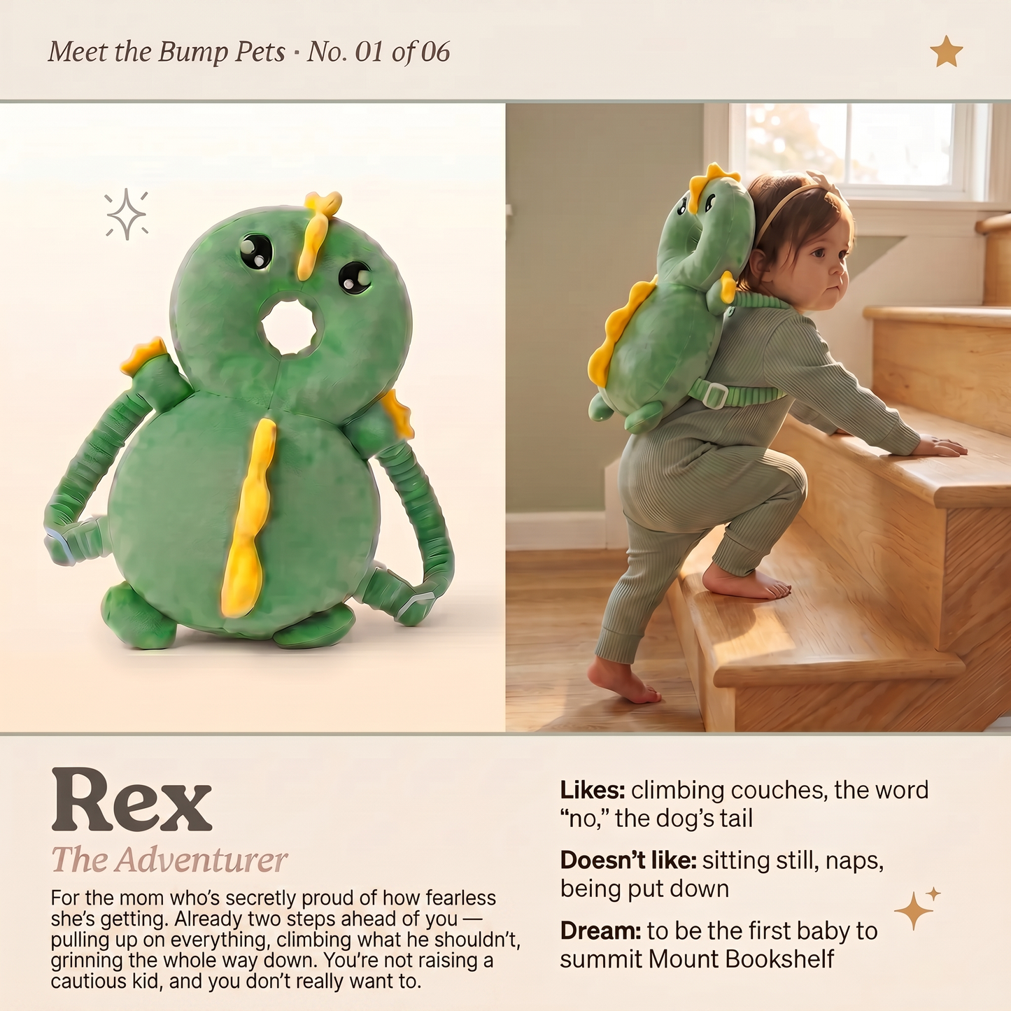 The Bump Pet™ — Wearable Plush for Wobbly Toddlers
