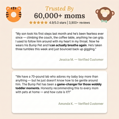 The Bump Pet™ — Wearable Plush for Wobbly Toddlers